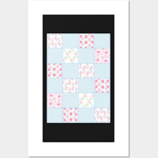 Pastel Japanese Chiyogami Patchwork Posters and Art